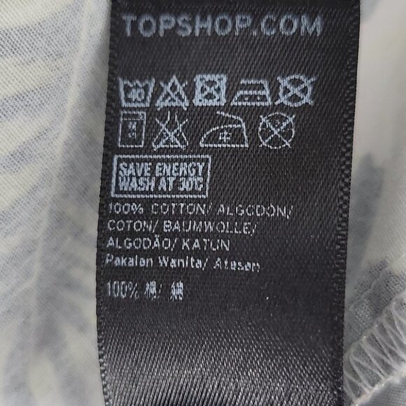 Topshop Tropical Print Off Shoulder Crop Top Size 6P - Picture 8 of 9